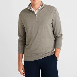johnnie-O Vaughn Striped Performance 1/4 Zip Pullover Meteor